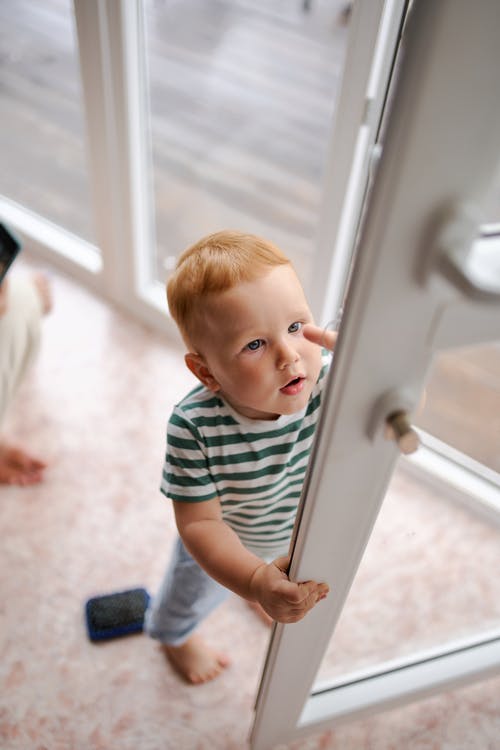 baby opening smart door lock