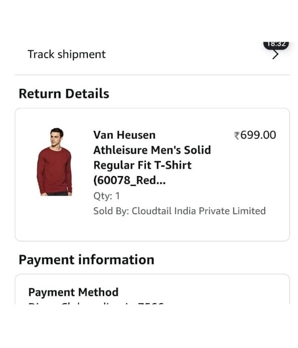 Amazon Order Details Van Heusen Pullover